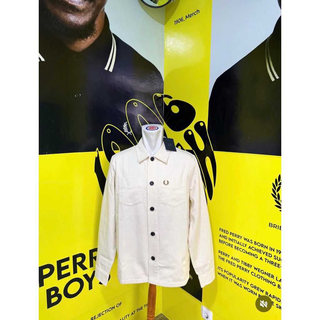 Fred Perry Overshirt Twill Ecru & Gold