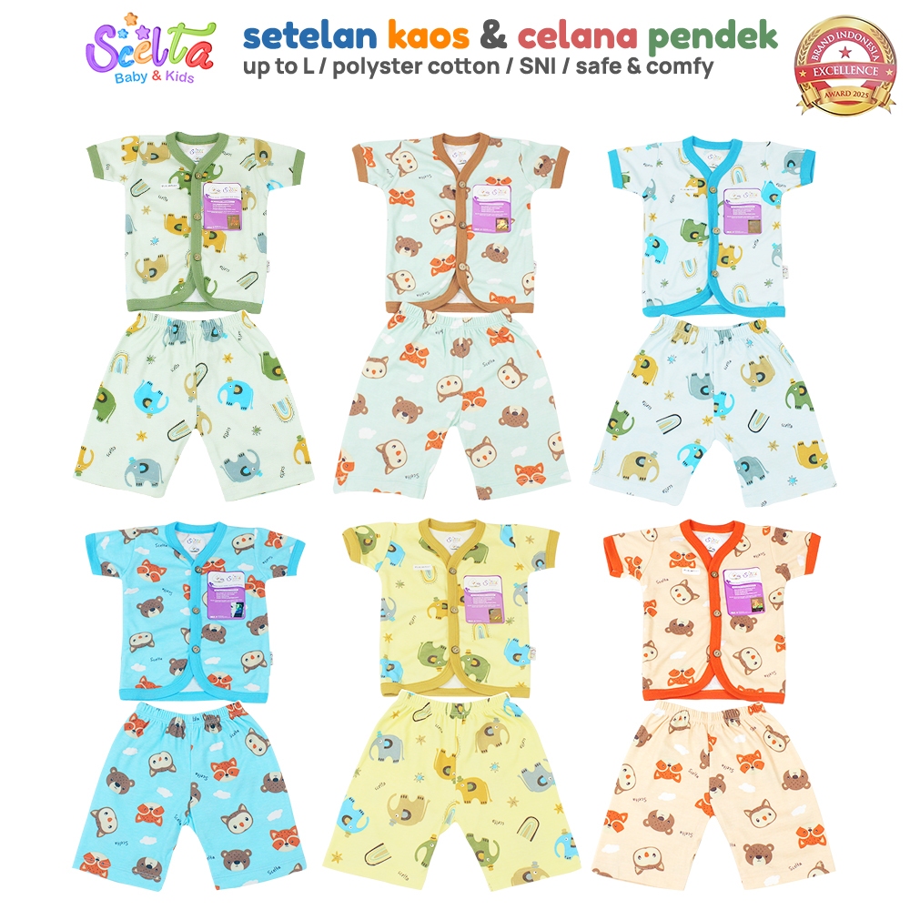 Scelta Baby - Setelan Baju Lengan Pendek Dan Celana Pendek Unisex STL SC 346 PD