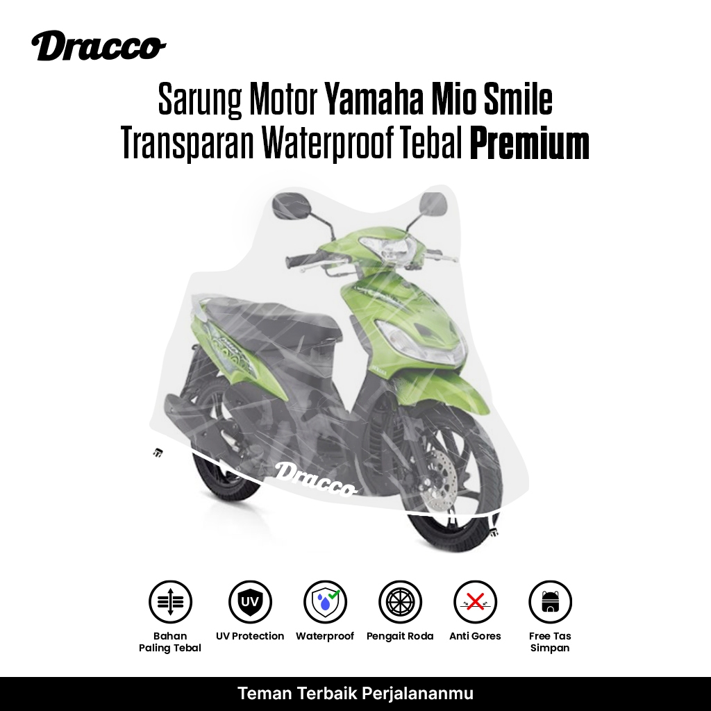Sarung Motor Yamaha Mio Smile Transparan Tebal Waterproof Premium Penutup Anti Hujan Anti Gores