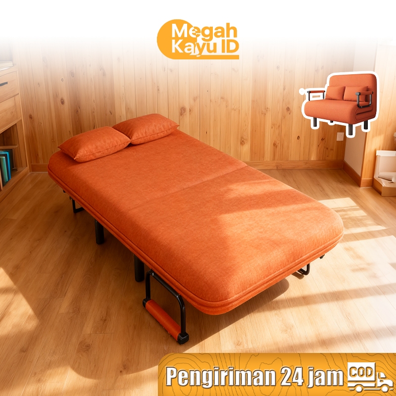 Sofa bed lipat Sofa ruang tamu 2in1 Multifungsi untuk Tamu Tidur & Sehari-hari di Ruang Kecil