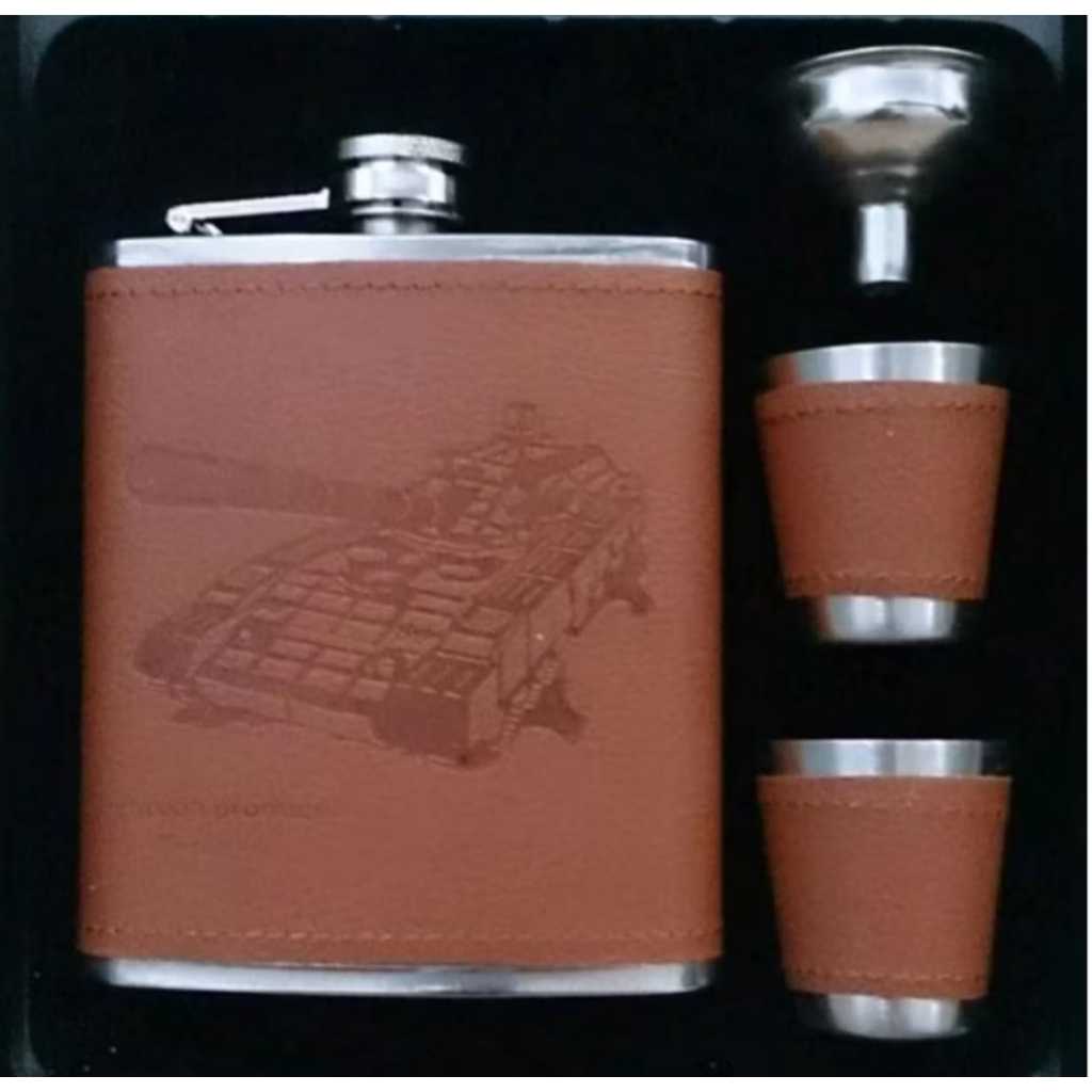 Promo Botol Anggur 7Oz Kulit Pu, Botol Wiski Stainless Steel, Botol Alkohol, Vodka, Dan Kantong