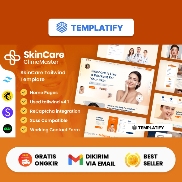 ClinicMaster - SkinCare Tailwind CSS Template Website