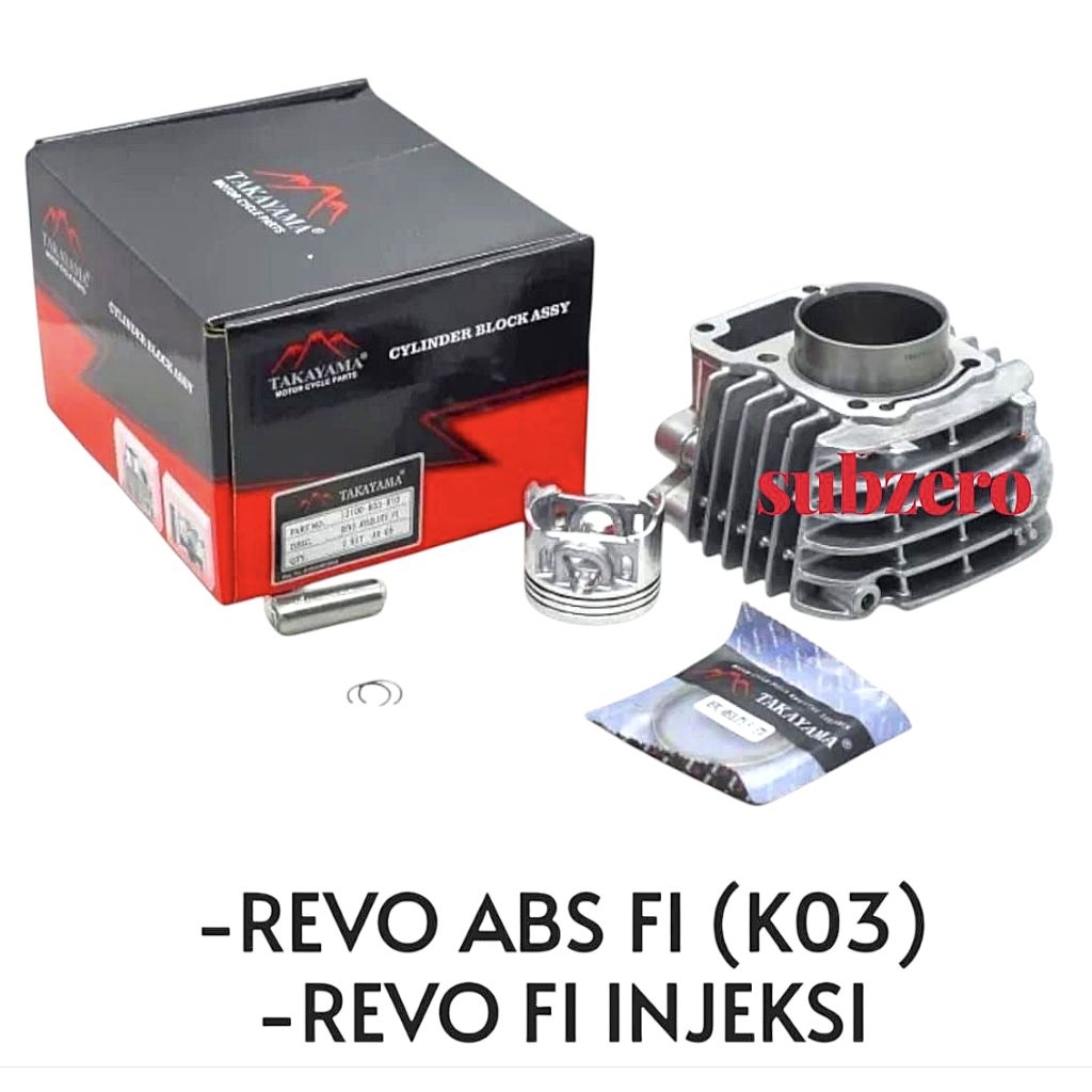 BLOK MESIN + SEHER PISTON KIT TAKAYAMA K03 REVO ABSOLUTE FI REVO FI INJEKSI ORI TAKAYAMA