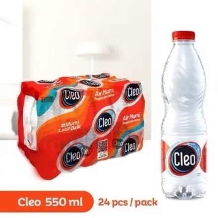 CLEO BOTOL TANGGUNG 550 ML ISI 24 PCS AIR MINERAL MURNI
