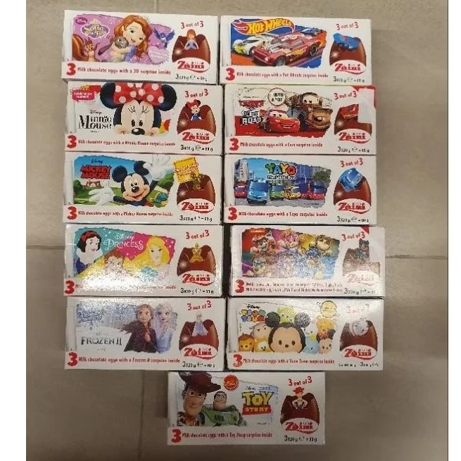 Zaini Milk Chocolate Egg With Surprise Inside Coklat Import Per Box 60gr