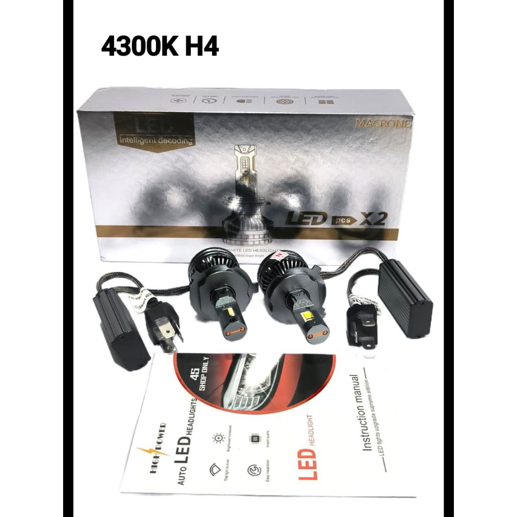 Lampu LED Macrone V85 PRO super terang 4300K H4