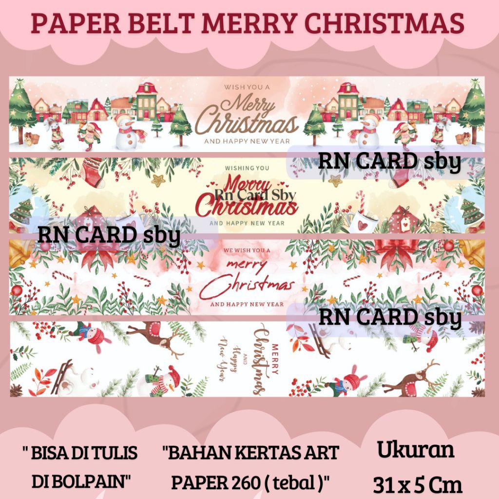 PAPER BELT MERRY CHRISTMAS || PAPER BELT || SABUK PARCEL NATAL