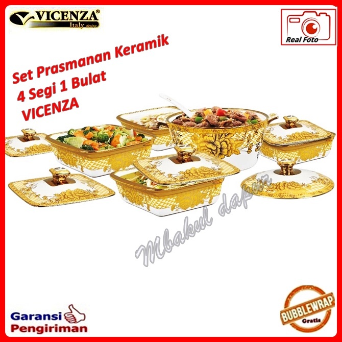 Prasmanan  Kenduri Hajatan Keramik Set vicenza set 4 segi 1 bulat ivana S 89 SNI