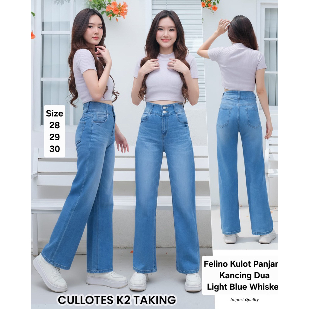 FELINO KULOT PANJANG KANCING DUA LIGHT BLUE WHISKER