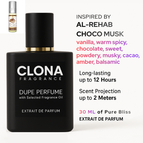 Extrait Parfum Unisex Al-Rehab Choco Musk - Clona Fragrance || The Dupe Inspired Perfume"