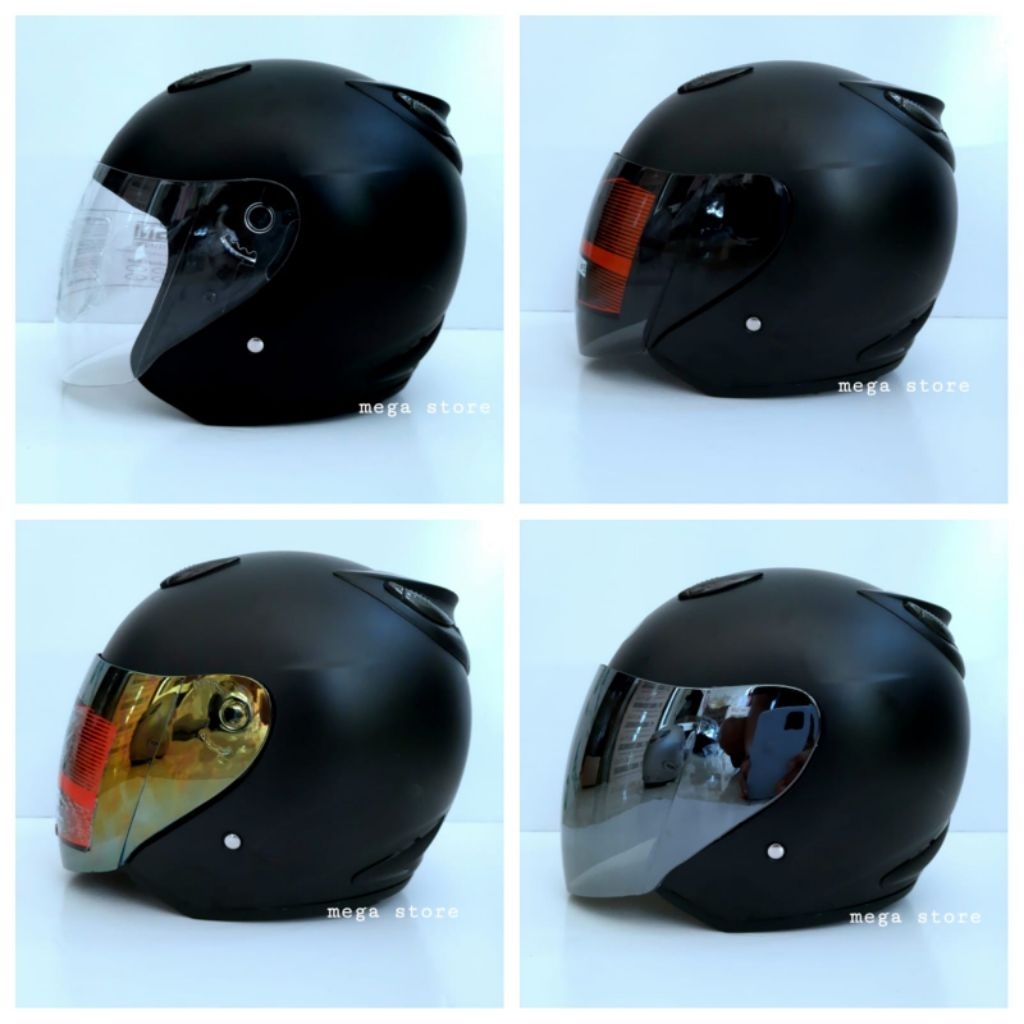 Helm Model Centro Hitam Doff 100% Original Vry