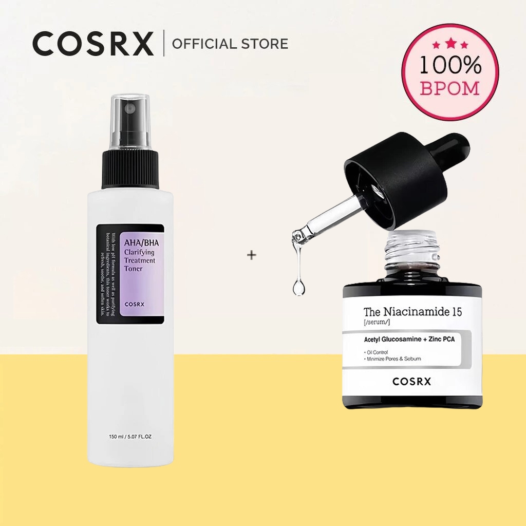 COSRX AHA BHA Clarifying Treatment Toner - 150 ML/COSRX The Niacinamide 15 Serum Acetyi Glucosamine 