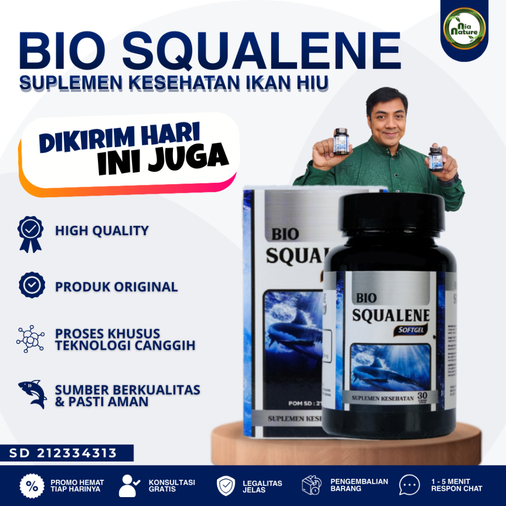 Bio Squalene Original Minyak Hati Ikan Hiu - Dikirim Langsung Dari Distributor Resmi - 30 Softgel