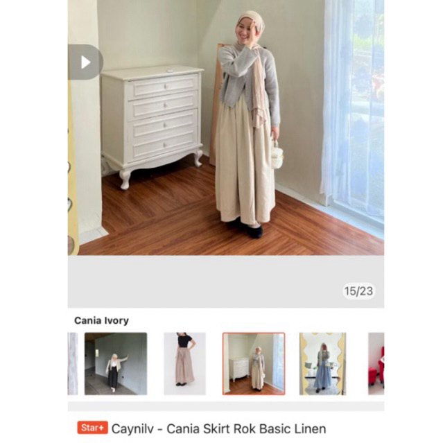 Cania Skirt Rok Basic Linen