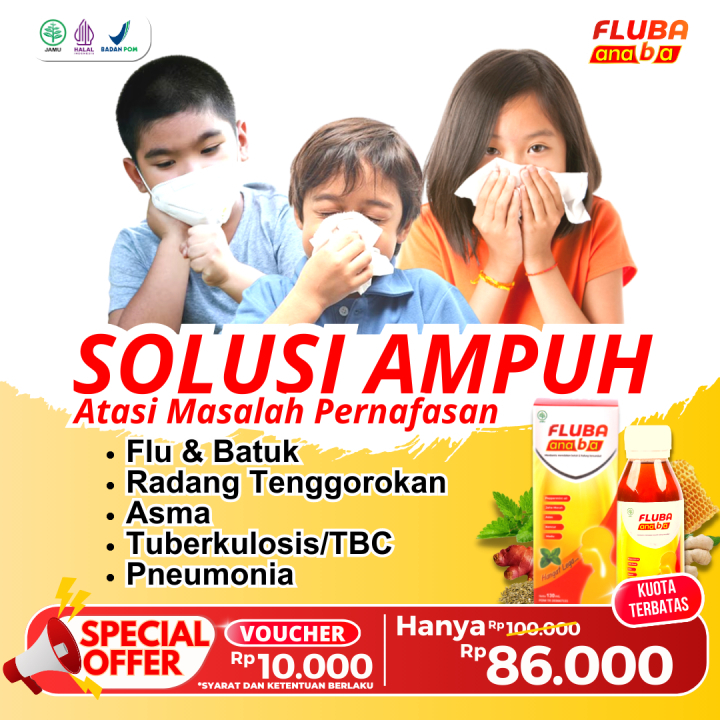 FLUBA ANABA 130ml - 3x Lebih Ampuh Atasi Masalah Flu Batuk Anak | Original Madu Herbal Obat Flu Batu
