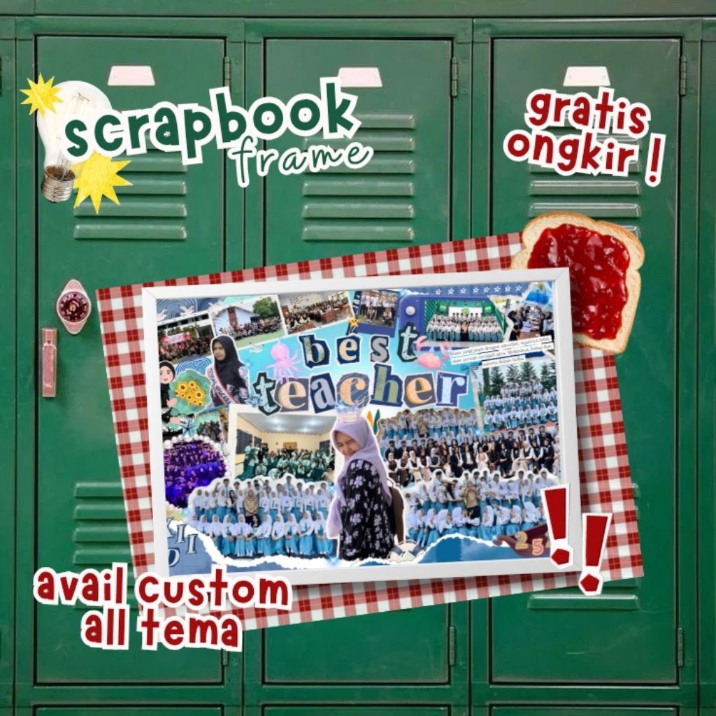 BISA CUSTOM Scrapbook Frame  UNTUK GIFT PACAR, HARI GURU, HARI IBU, DAN HARI LAINNYA, TERIMA CUSTOM 