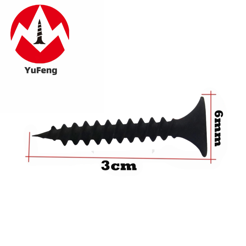 Sekrup Pengerasan Plester Sekrup Pengerasan Kekuatan Tinggi 3 cm / Sekrup Hitam (3 cm) 1000 pcs.