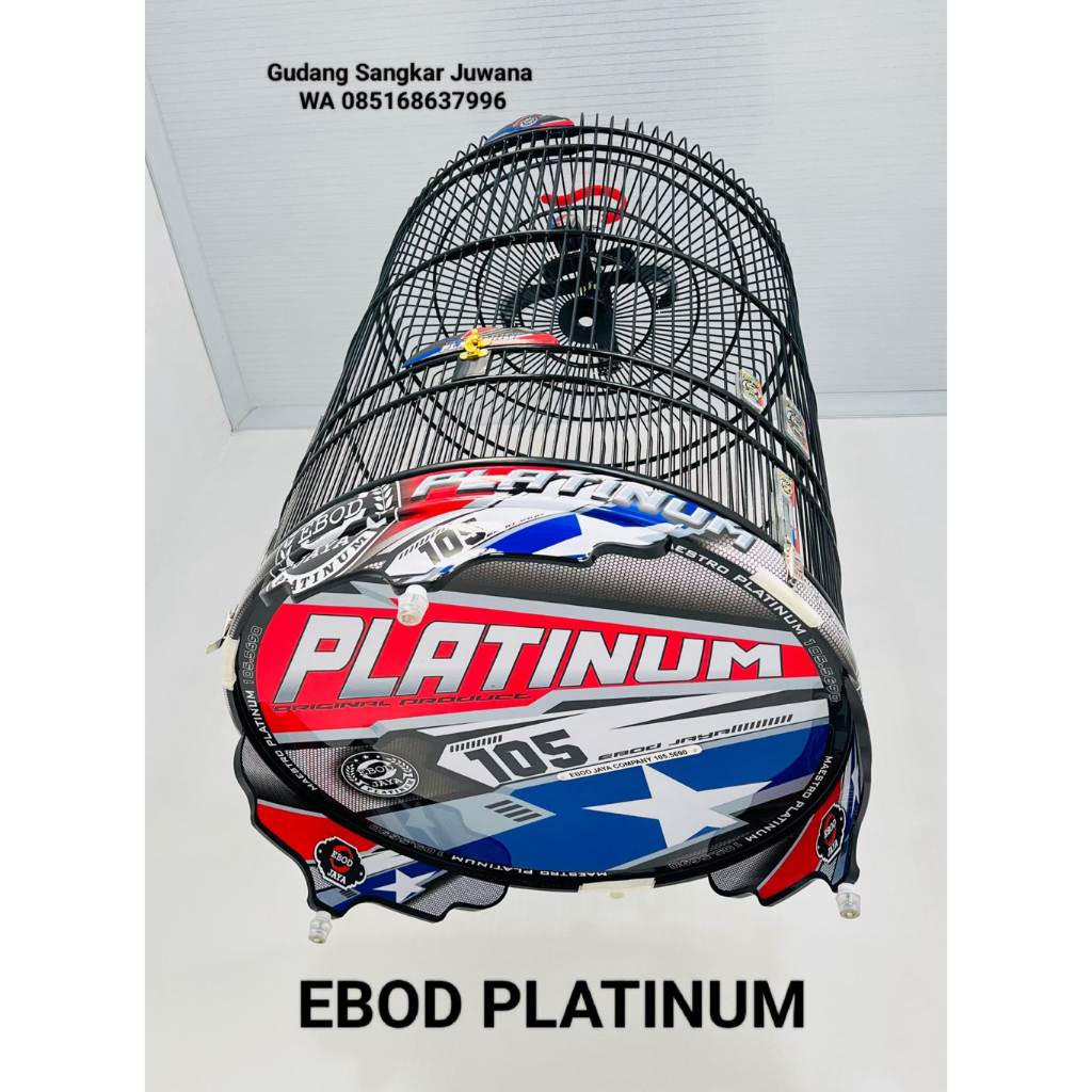 Sangkar Murai EBOD JAYA PLATINUM RUJI BAMBU No.2 Decal + Fullset kerodong + Free Pallet Kayu