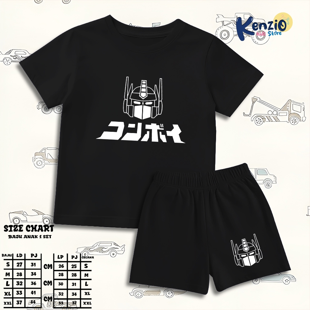 Baju Setelan Robot Jepan Anak Laki Laki - Kaos Distro Karakter Robot Jepan