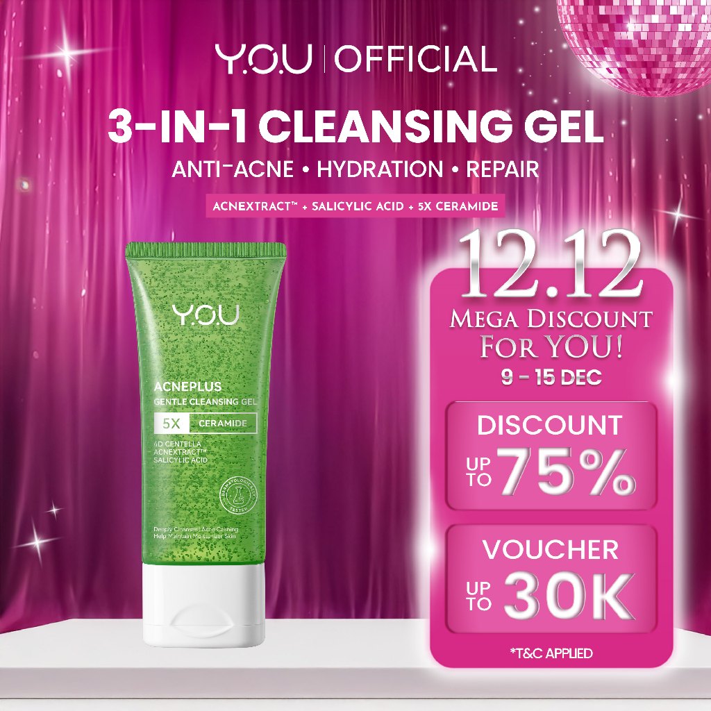 YOU AcnePlus Gentle Gel Cleanser Sabun Cuci Muka Jerawat Kulit Berminyak Berjerawat Salicylic Acid F