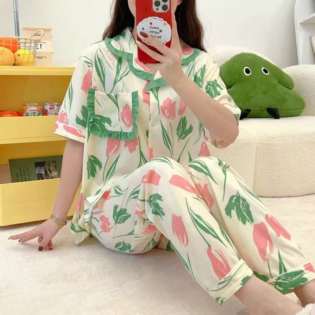 CPKCDWS. 1201 [BISA COD] PIYAMA WANITA IMPORT CP KANCING BAHAN KATUN ORGANIK PREMIUM BY LEISURE WEAR