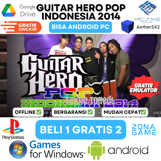 PS 2 Guitar Hero Pop Indo 2014 Bisa di PC / Android | Game BELI 1 GRATIS 2 + Emulator