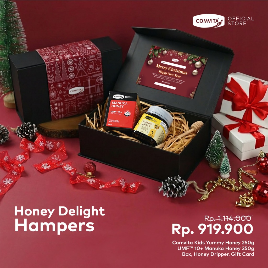 Comvita Honey Delight Hampers Christmas Natal Madu (UMF 10+ 250g Manuka Honey & Yummy Honey 250g)