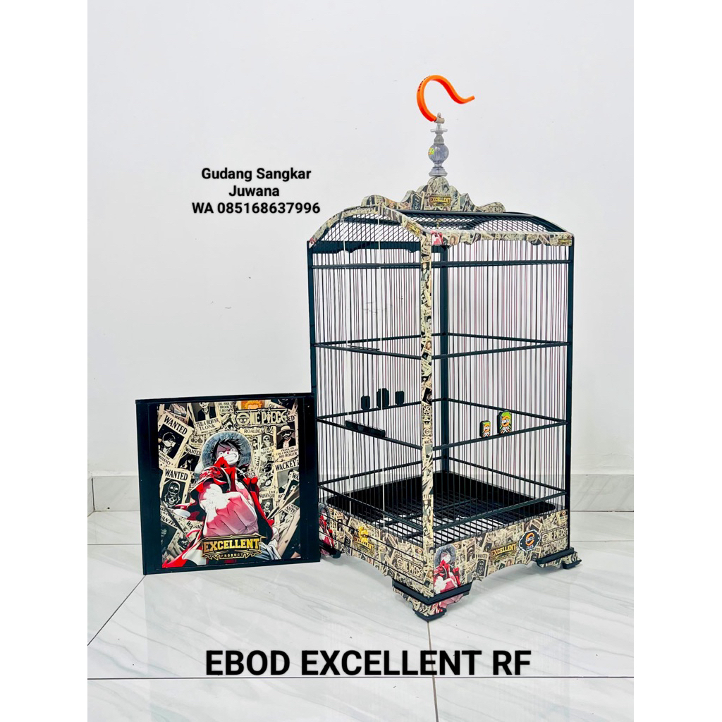 Sangkar Kosan EBOD EXCELLENT Water Slide Decal. Ruji fiber. Tiang segitiga. size 40x40 Fullset bonus