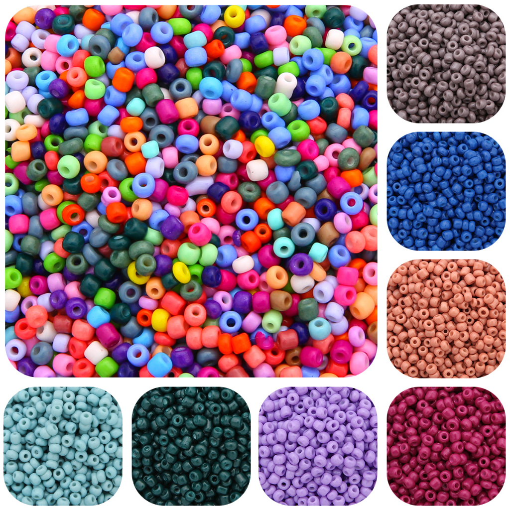 2000 pcs Manik 2mm - Kombinasi Kayu & Glass Czech - Untuk DIY Kalung Gelang