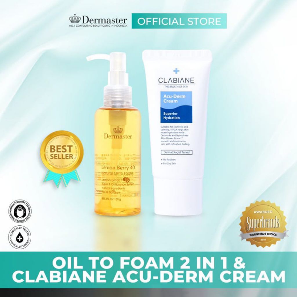 Dermaster Oil To Foam 2 in 1 & Clabiane Acu-Derm Cream