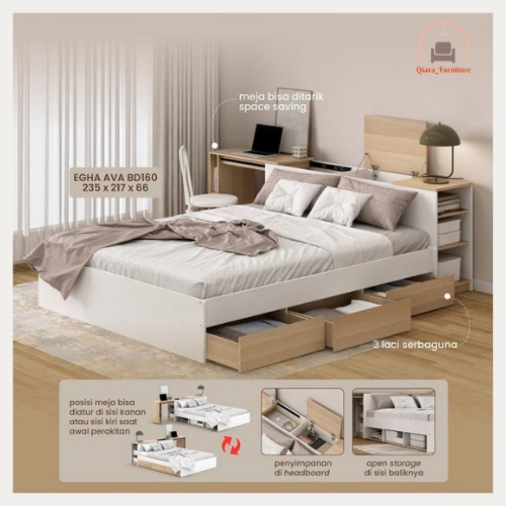 Divan laci/ meja kerja - EGHA BD 160 - Pira