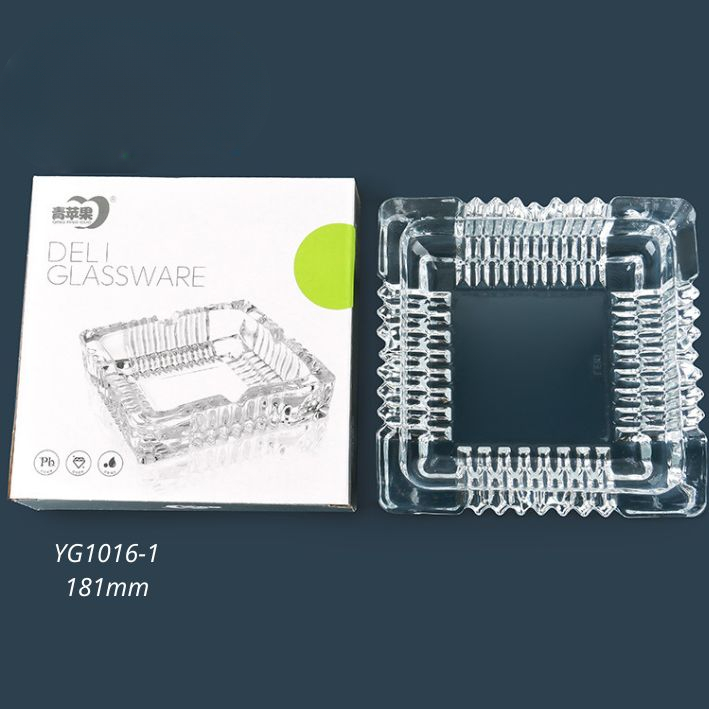 5B-121 Asbak Putung Rokok Beling Kotak Transparan