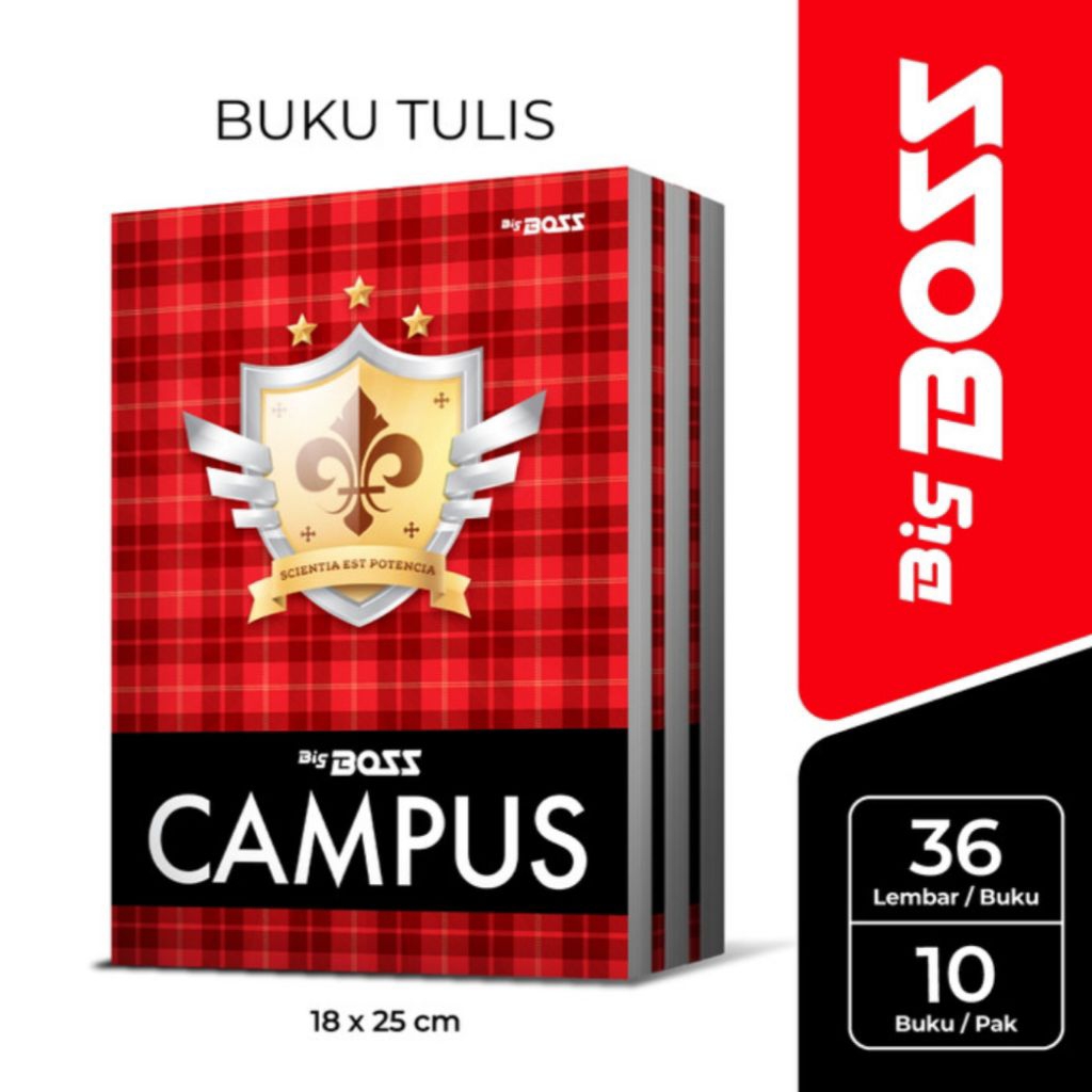 1 Pack Buku Tulis Besar / Panjang / Boxy Big Boss / Alfa Campus 36 Lembar - Ukuran B5 (isi 10 Buku)