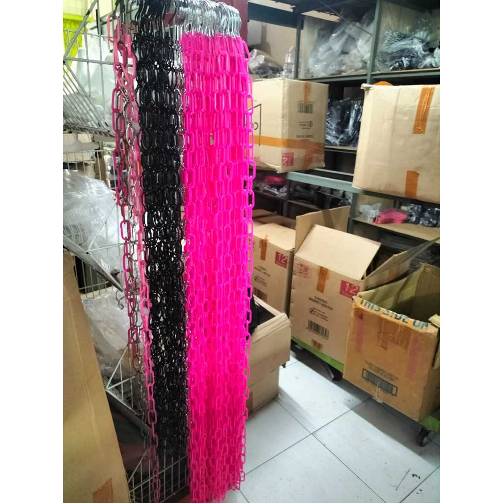 Rantai Gantungan Baju Plastik / Rantai gantungan hanger plastik PINK