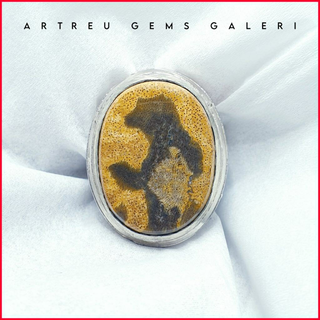 Batu Fokay Gambar ( Beruang ) | COD Bisa | Cincin Batu Akik Ring 5 - 10