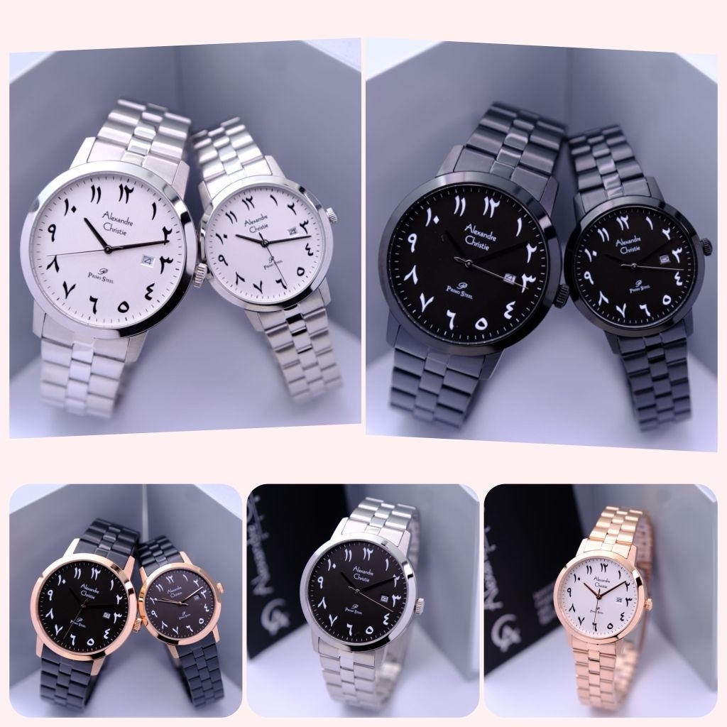 Alexandre Christie Ac 1007 Arabic jam  Tangan Couple Original