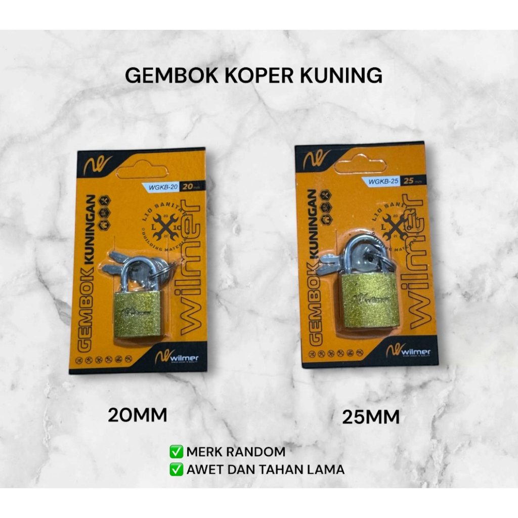 Gembok Koper Murah / Gembok Koper Kuning Kecil Press 20mm