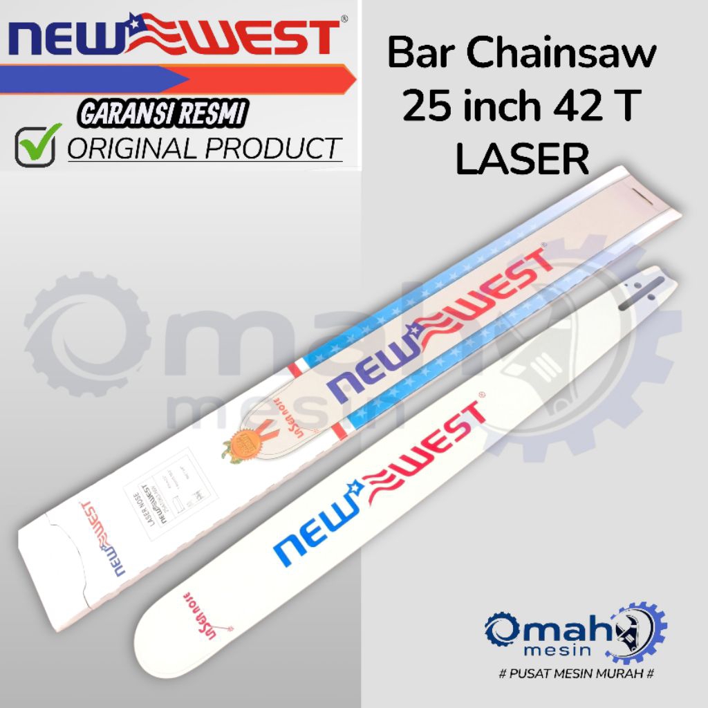 Bar Senso 25 Inch Baja 42 Mata Merk NEW WEST ORIGINAL / Bar Chainsaw 25 inch Baja 42 Mata NEW WEST