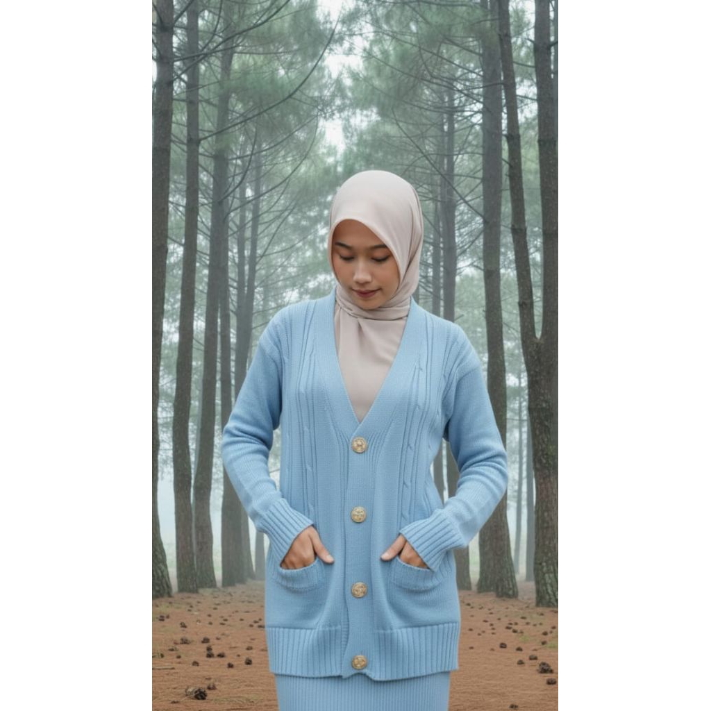Cardigan Cable Cardigan Kepang Sweater Cable Sweater Rajut Wanita Cardigan Rajutsteylish korea