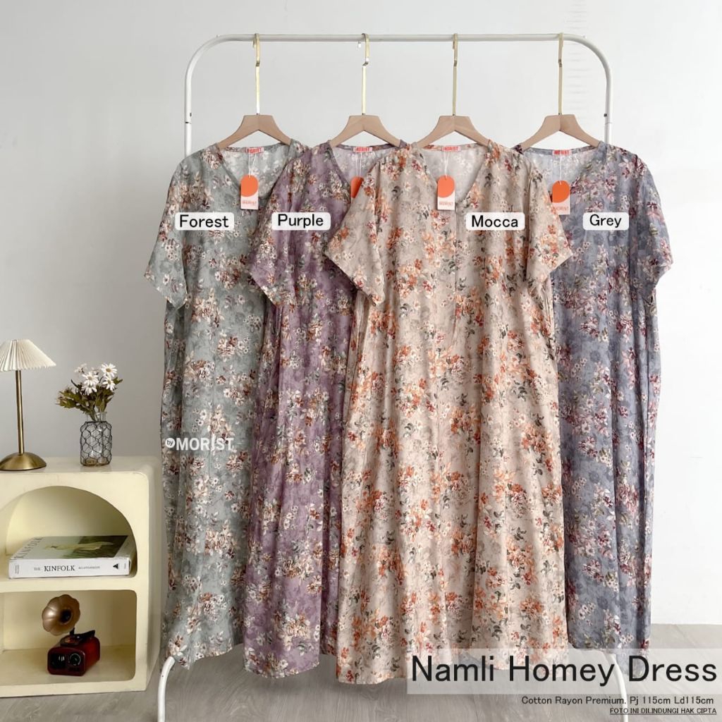 Namli HomeDress Daster Pendek Premium Cotton Rayon Original Morist Berlabel