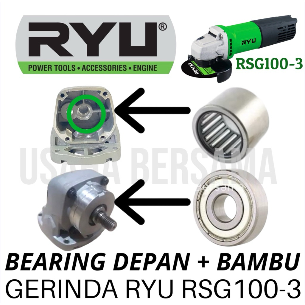 Bearing 2 Pcs Kepala Gerinda RYU RSG100-3 Laher Bambu Laker Lahar Depan Belakang Spindle Kepala Mesi