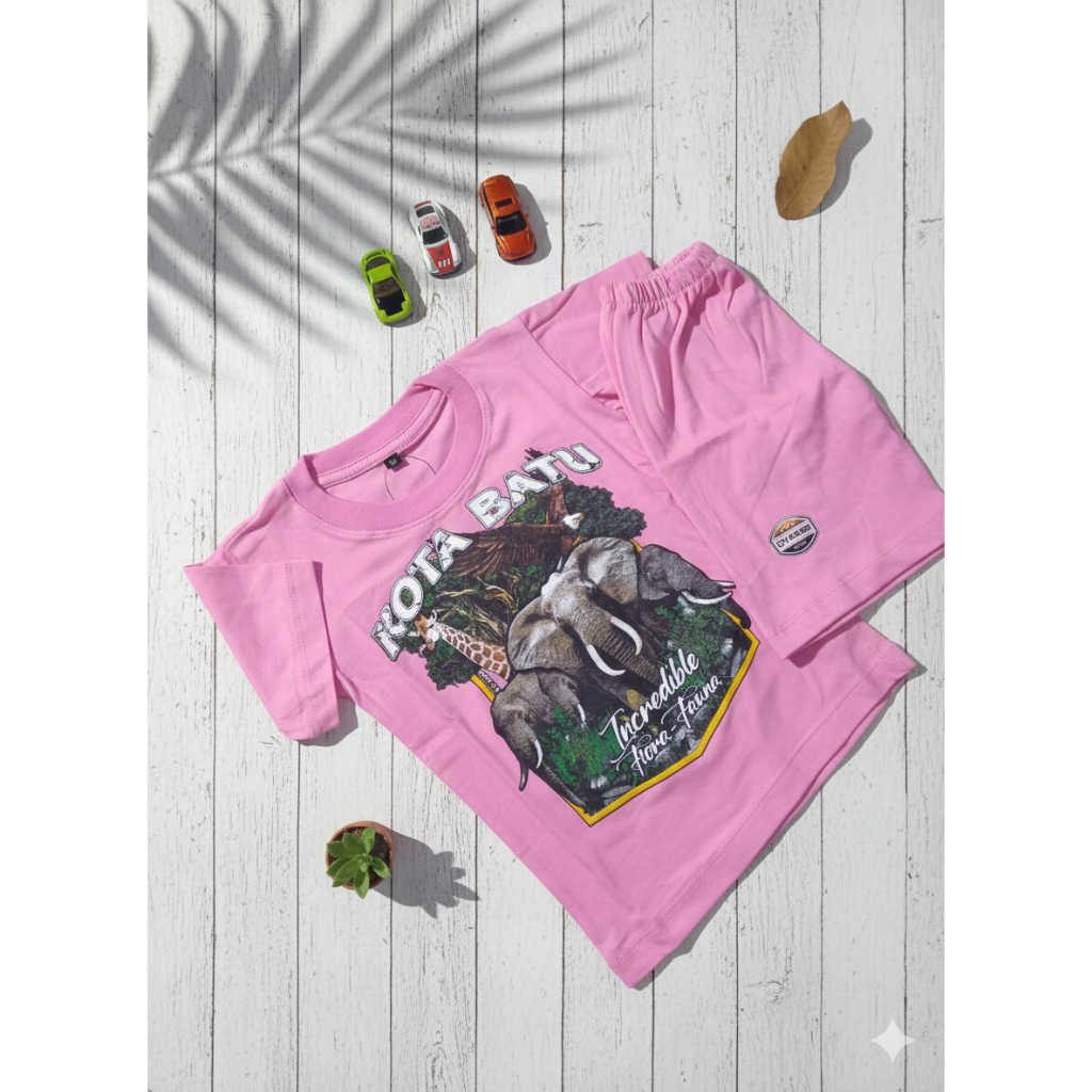 Setelan Baju Celana Anak Laki Laki Perempuan Katun Murah Oleh Oleh Khas Kota Batu Malang Usia 1-6 ta