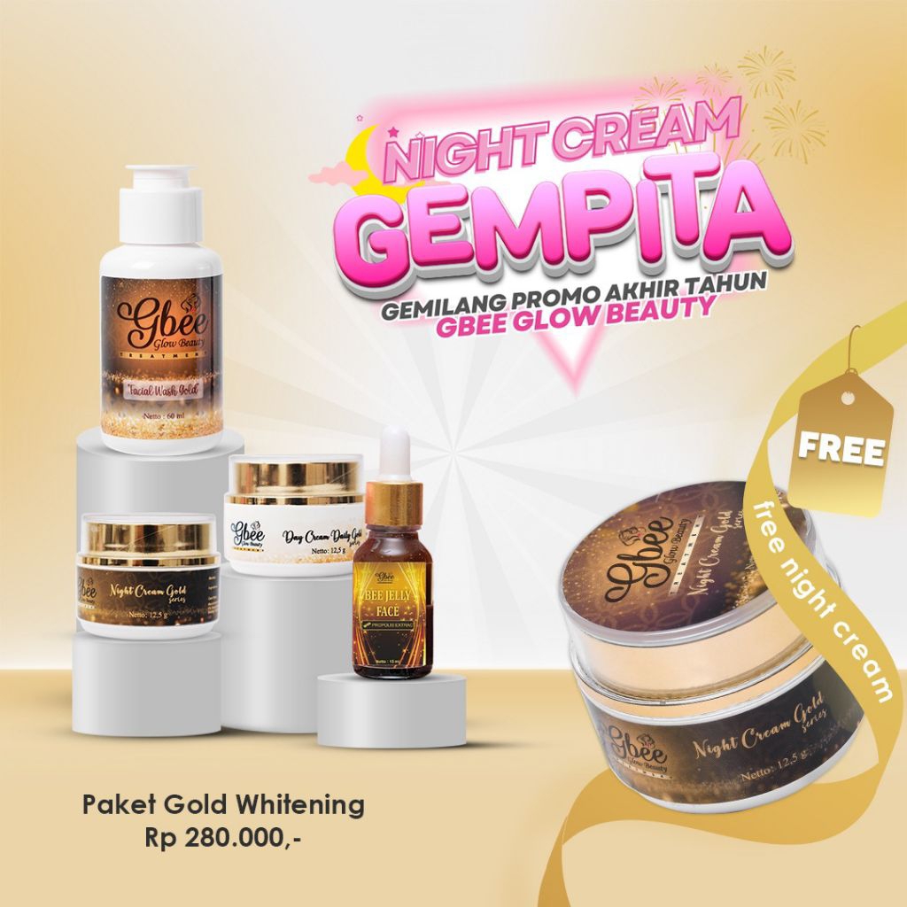 (PROMO GEMPITA) GBEE GLOW BEAUTY PAKET GOLD WHITENING BPOM ORI PEMUTIH WAJAH ANTI FLEK HITAM