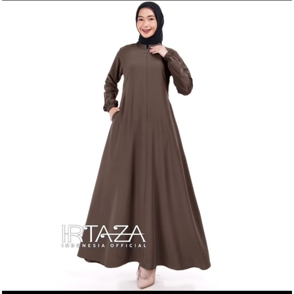 Dress Gamis Polos slim fit Marbella silk // Gamis busui Friendly premium Marbella silk
