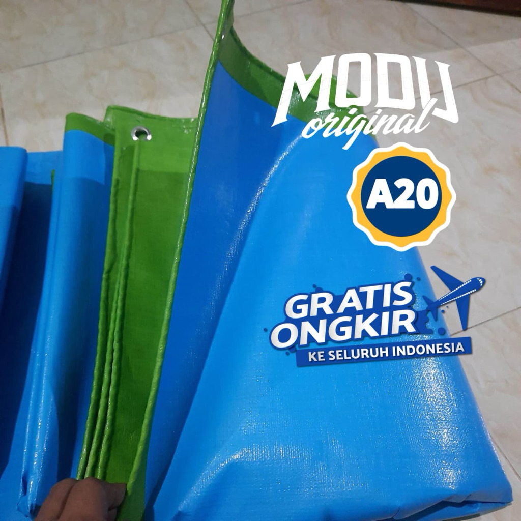 UKURAN TERLARIS  TERPAL PLASTIK KOREA A20 BIRU HIJAU UKURAN 6X8  Premium Berkualitas Tinggi Tebal Aw