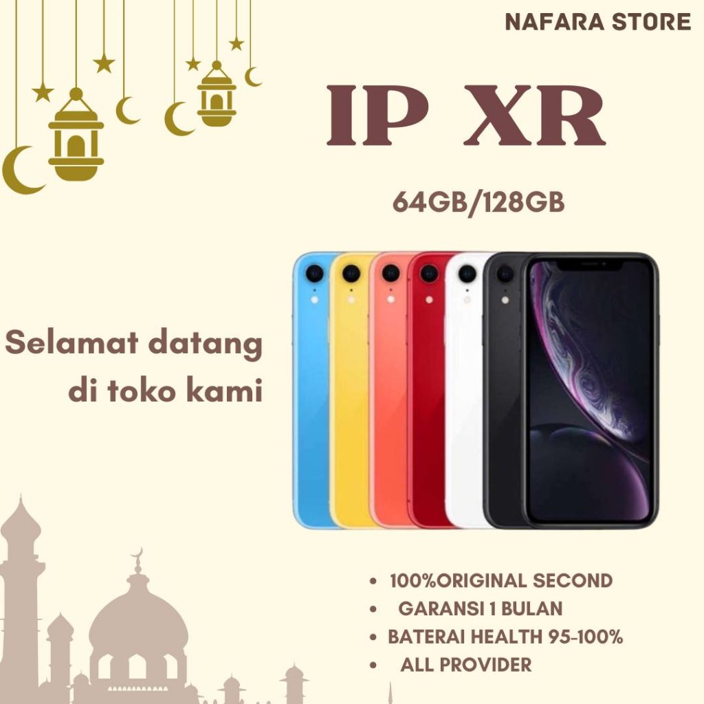 HPIPHONE XR 256GB/128GB/64GB  GSM LTE 4G Second 100% Original Fullset Mulus Condition Like New.