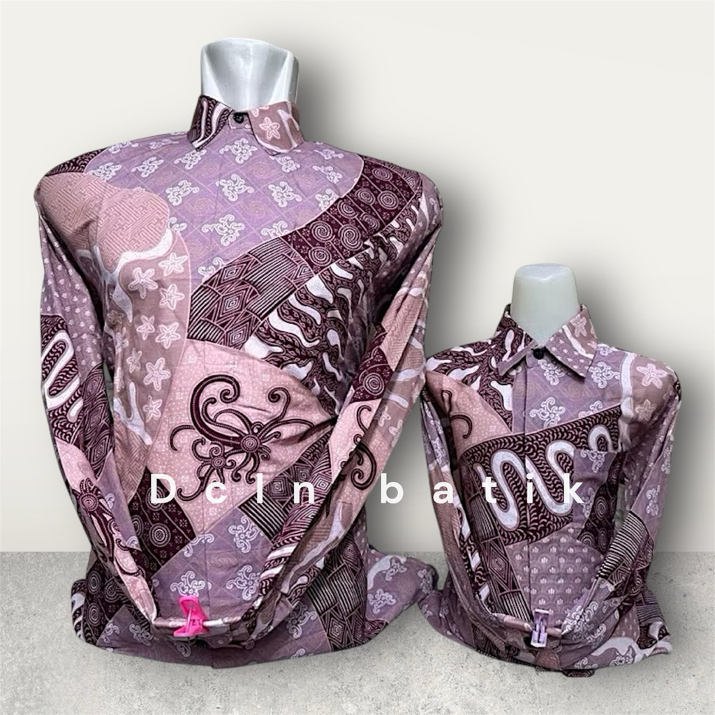 Kemeja Batik Couple Ayah Anak Bahan Katun Solo Adem Lapis Furing// Atasan Pria Sarimbit Keluarga Aca