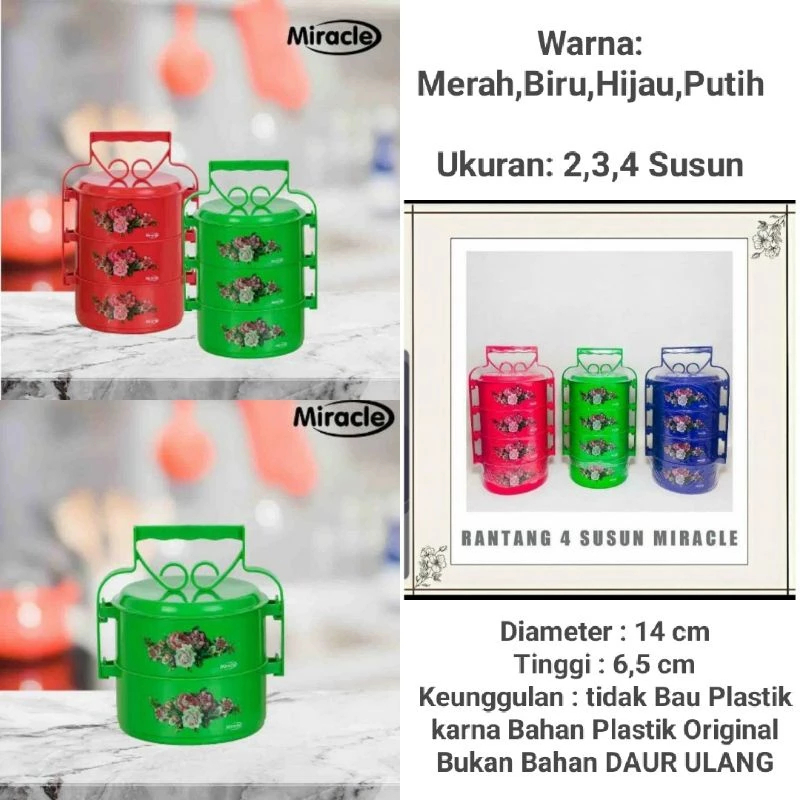 Rantang Plastik Hajatan 2 3 4 Susun | Kotak Bekal Susun Plastik | Rantang Hajatan | Rantang Tingkat 