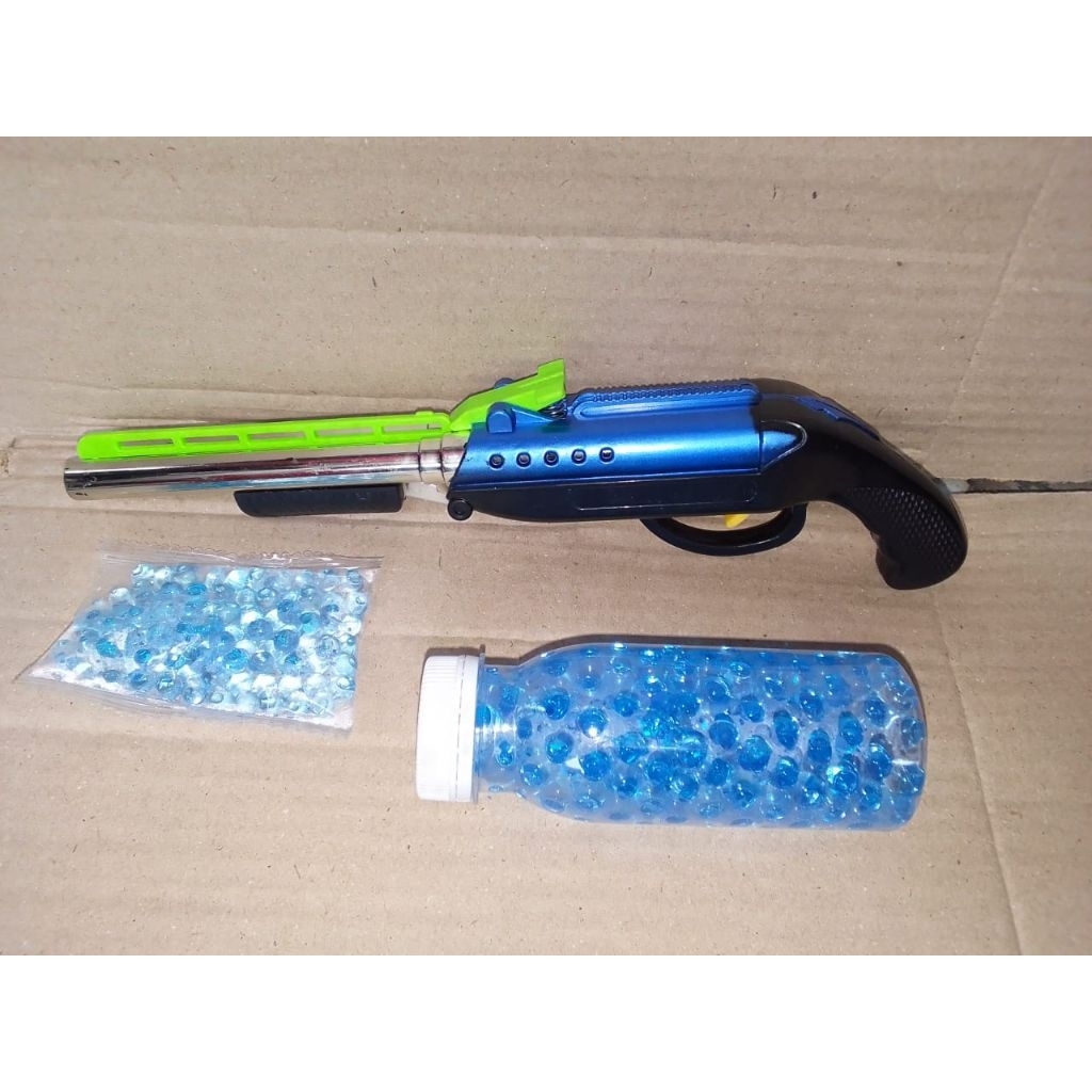 1 Set Mainan Pistol Peluru Jelly Gel Warna Random ( 1 Pistol + 1 Botol Gel )