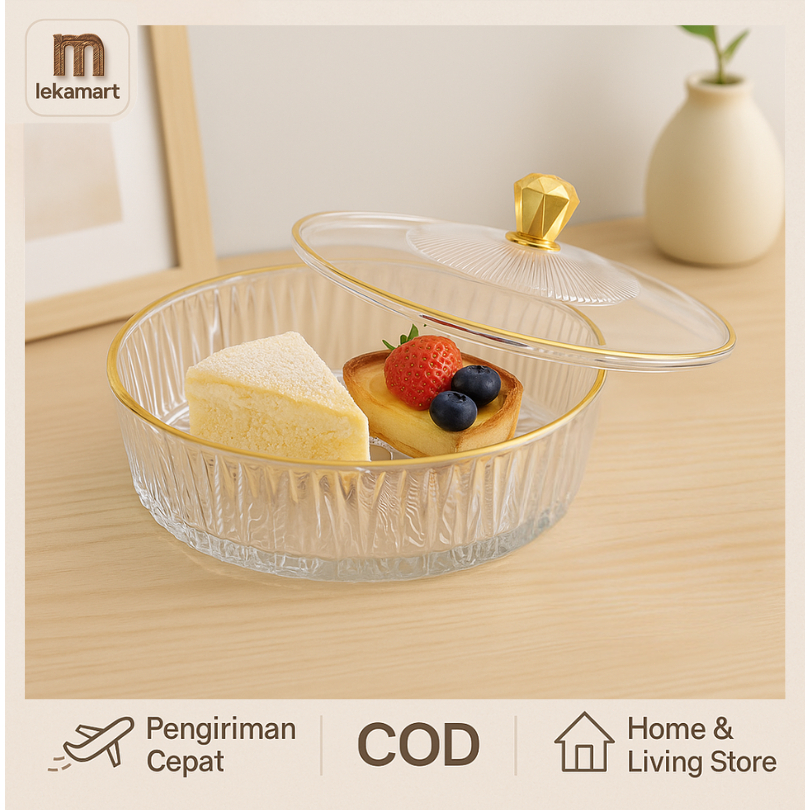 Piring aesthetic piring buah Tempat Buah Tempat Roti Aesthetic Nampan Dengan Tutup / piring saji set